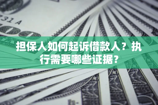 北京担保人如何起诉借款人？执行需要哪些证据？